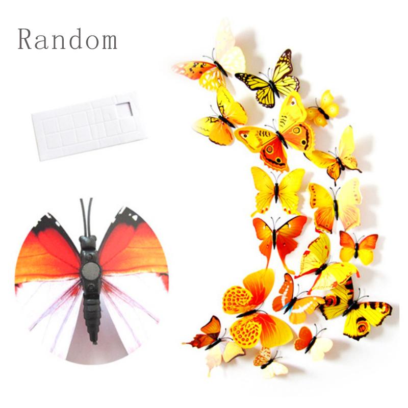 12PCS 3D Effect Butterfly Sticker Magnetic DIY Refrigerator Wall Stickers PVC Modern Art Decal Home Decoration Creative Gift ZYF
