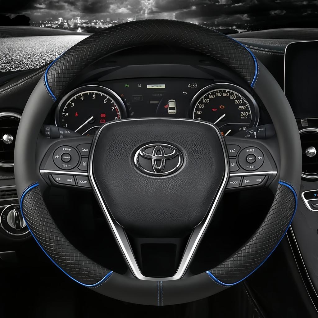 Auto Lenkradbezug Leder 38cm Für Toyota Corolla Fortuner Sequoia Auris Avensis YARIS Vios Celica 86 Rav4 4Runner C-HR