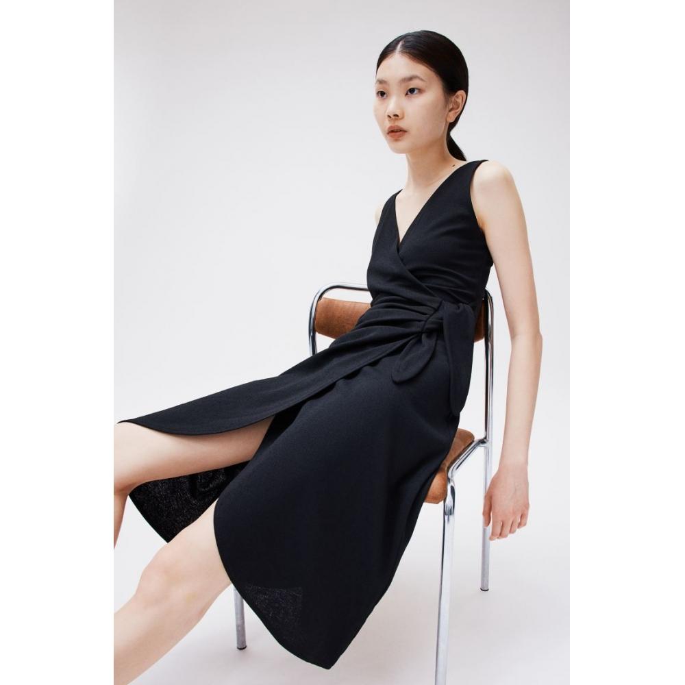 

Платье с запахом HM, черное