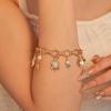 Zinc Zinc Alloy Rhinestone Pearl Starfish Beaded Bracelet Shell Beaded Hand Chain  Girls Couple Gift
