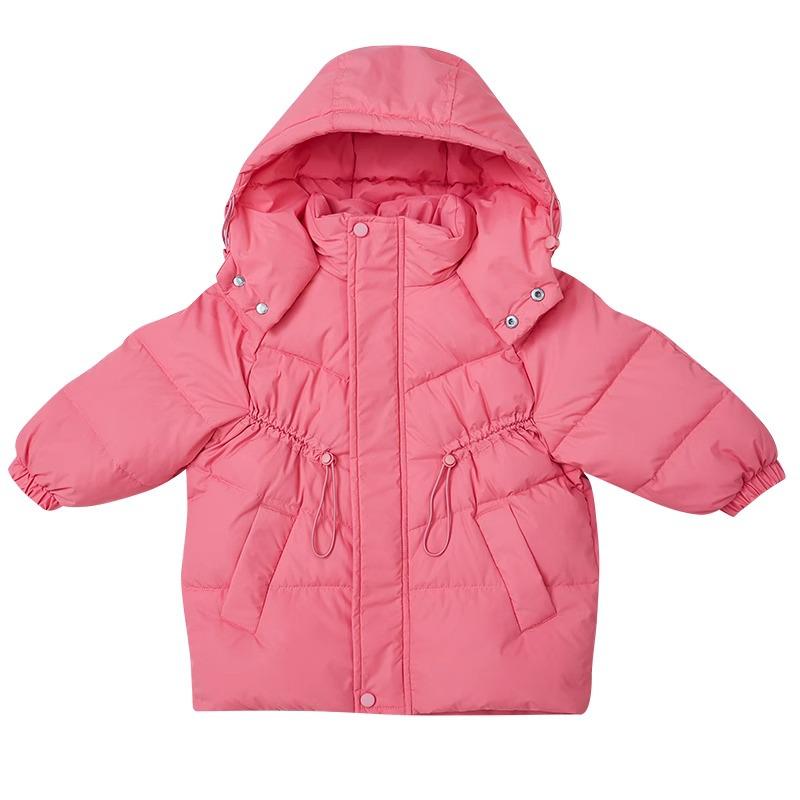 Girls' 2025 Winter Down Coat: Velvet Lined, Thick, Fashionable Outerwear for Toddlers and Kids.