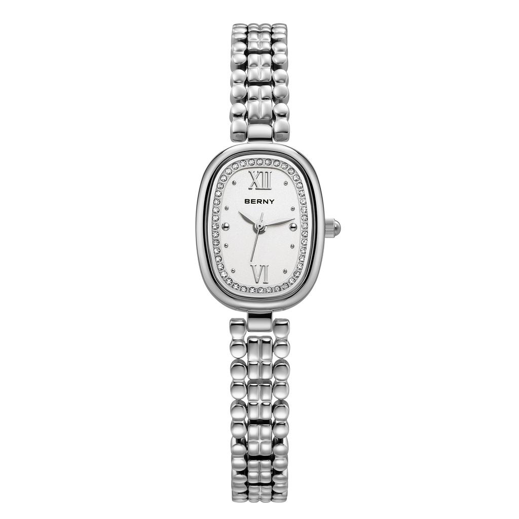 BERNY Women's Watches Fashion Casual Small Dail Ladies Quartz Watch Elegant Stainless Steel Girls Dress Wristwatch
