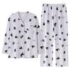 Women's pajamas: spring/autumn pure cotton long-sleeve 1011 new plus-size casual autumn/winter thin padded loungewear
