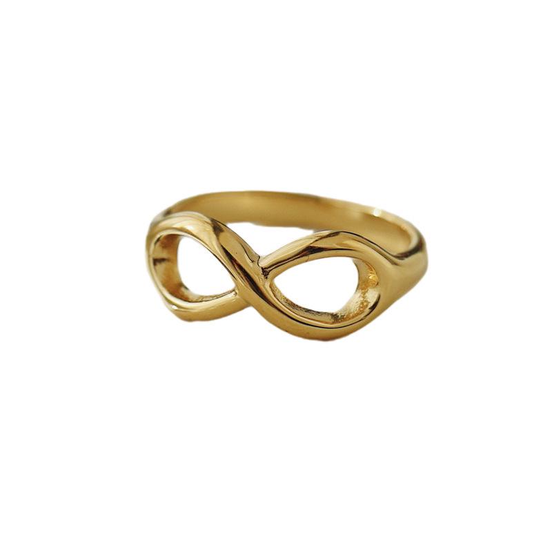 Retro 18k Gold-Plated Titanium Steel Index Ring - Japanese Korean Style