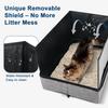 Travel Litter Box for Cat,Collapsible Cat Litter Box with Compact Fold,Hard Bottom & Easy Carry for Car/Hotel/Airplane On-The-Go
