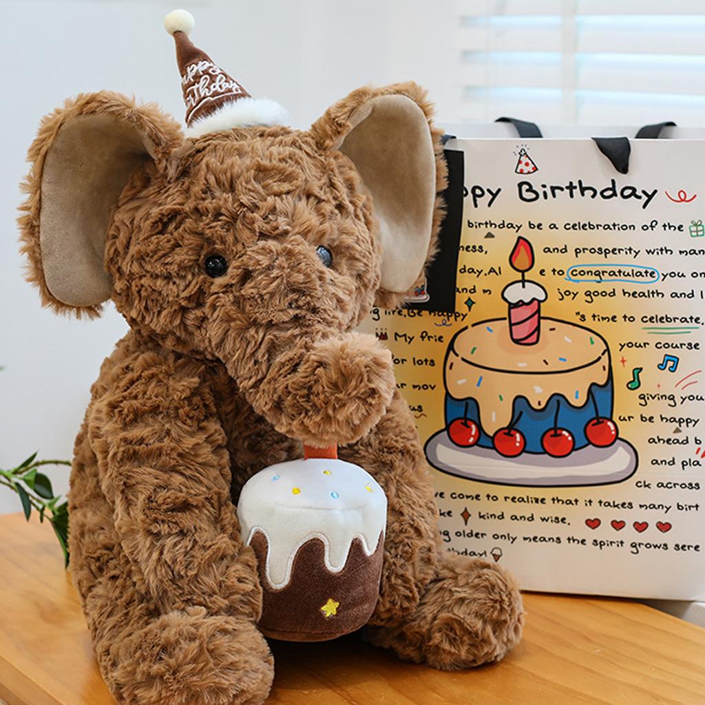 A Cute 40cm Sitting Elephant Plush Toy For Birthday Companionship And Comfort.