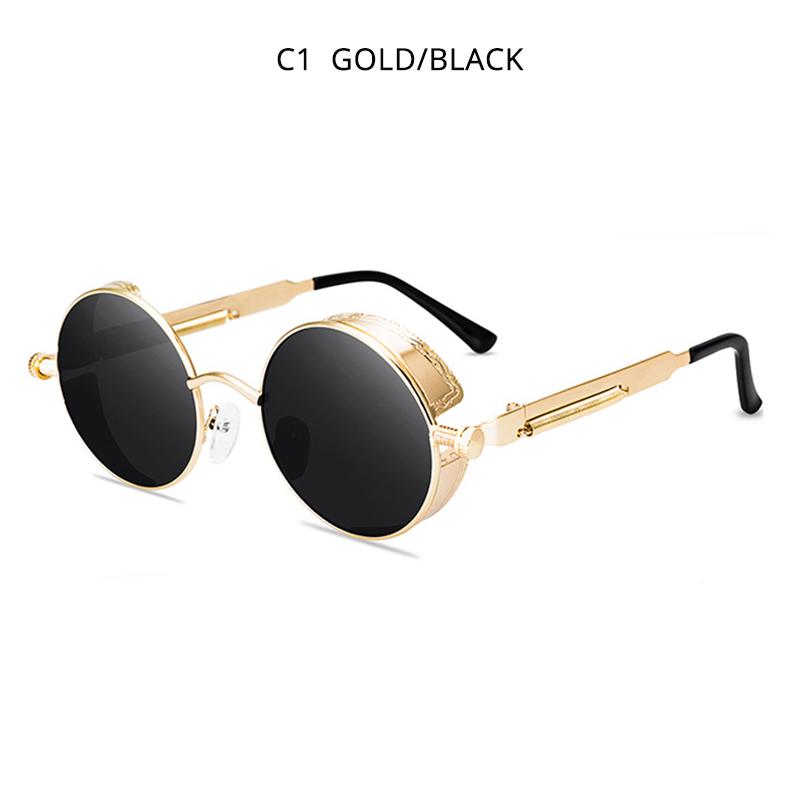 Classic Steampunk Sunglasses Men ladies Retro Gothic Round Male's Sun Glasses Fashion Punk Party Driving Shades
