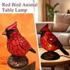 Resin Red Bird Table Lamp Handmade Stained Glass Lamp Bird Decor Light  Bedside Table