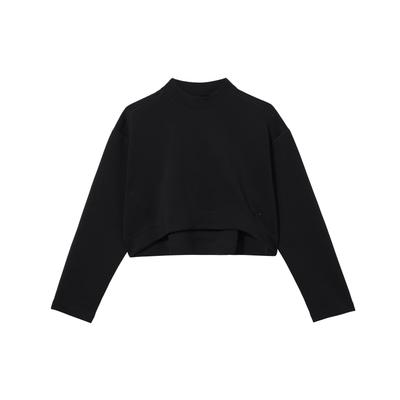 FutureMove Cropped Loose Casual Sweatshirt Women Tops Black FN2793-010