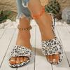Fashion 2025 Summer Leopard Slippers Women Luxury Outdoor Beach Flip Flops Female Flat Sandals Woman Trend Design Slides Shoes