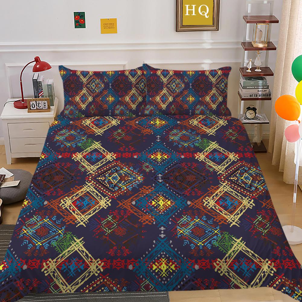 Bohemian Printed Duvet Cover Set Double Size Microfiber Bedspreads Design High Ranking Home Bedclothes