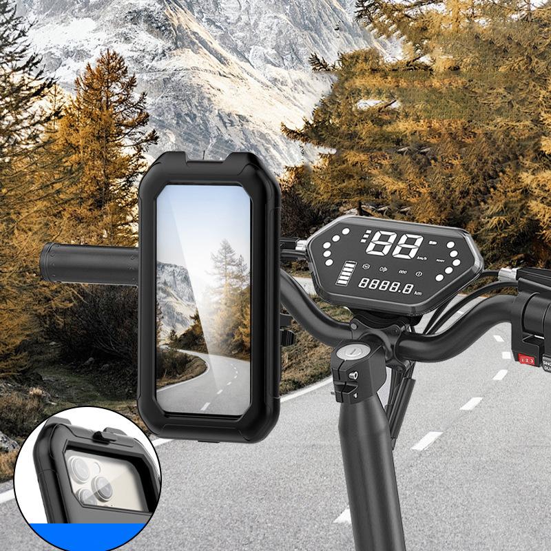 Bike Phone Mount Waterproof Motorcycle Phone Holder Handlebar Mount Touch-Screen 360° Rotation Bike Phone Holder