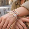 Literary Gentle Style Bow Knot Retro Color Block Rice Bead Layered Bracelet
