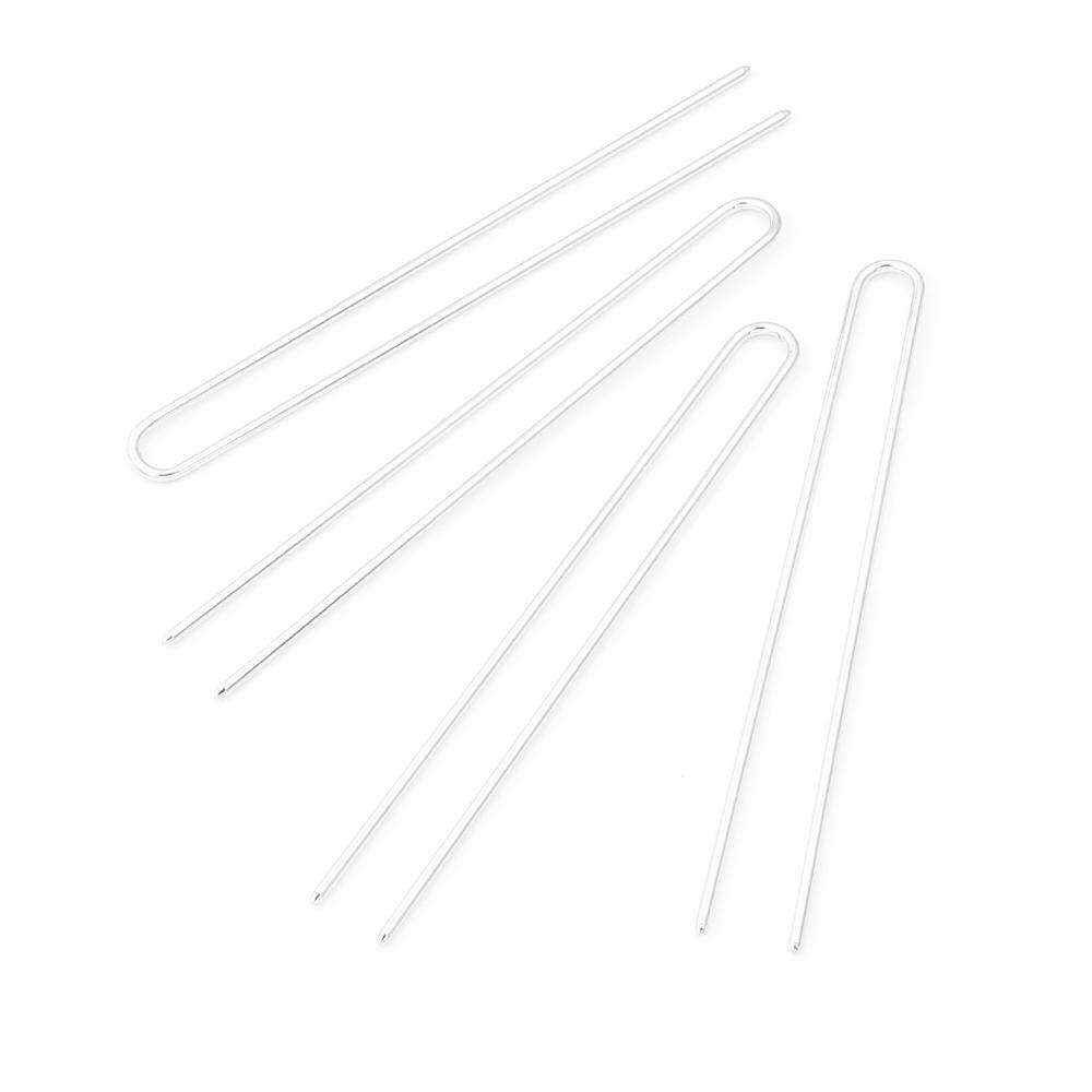 

4pcs/lot U-Shaped Hair Forks Minimalist Metal Hair Sticks Hair Clips For Women Girls DIY Jewelry Making Headwear Accessories срібний