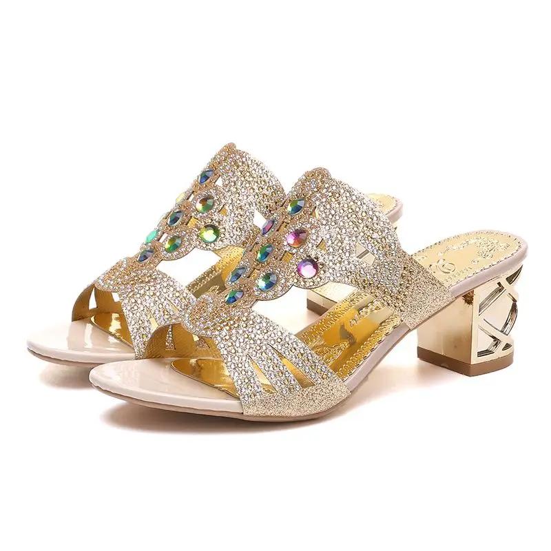 

Модные шлепанцы с открытым носком на каблуке, женские тапочки и женские сандалии, дизайнерская роскошная шикарная элегантная обувь, тренд 2025, летняя нескользящая обувь 39 41