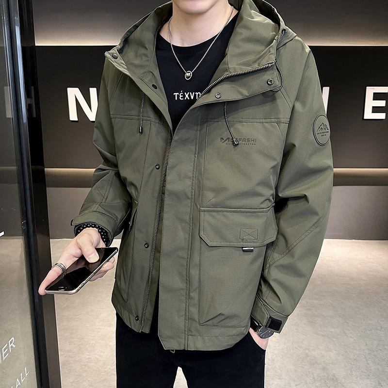 Autumn New Hooded Jacket Men's Loose Spring and Autumn Windproof Jacket Popular Coat