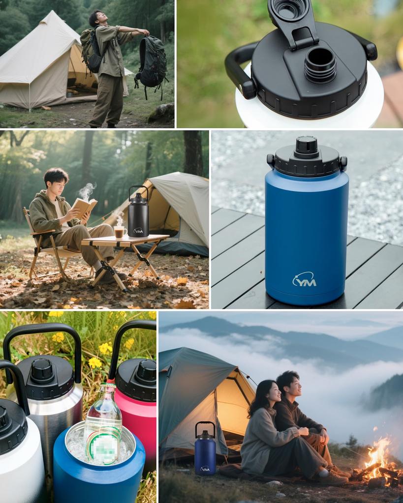 Grsta 4-liter Vacuum Insulated Ice Container, Ice Jug, Camping Container, Double-Walled Design, Condensation-Proof, Leak-Proof, High-Seal, Easy to