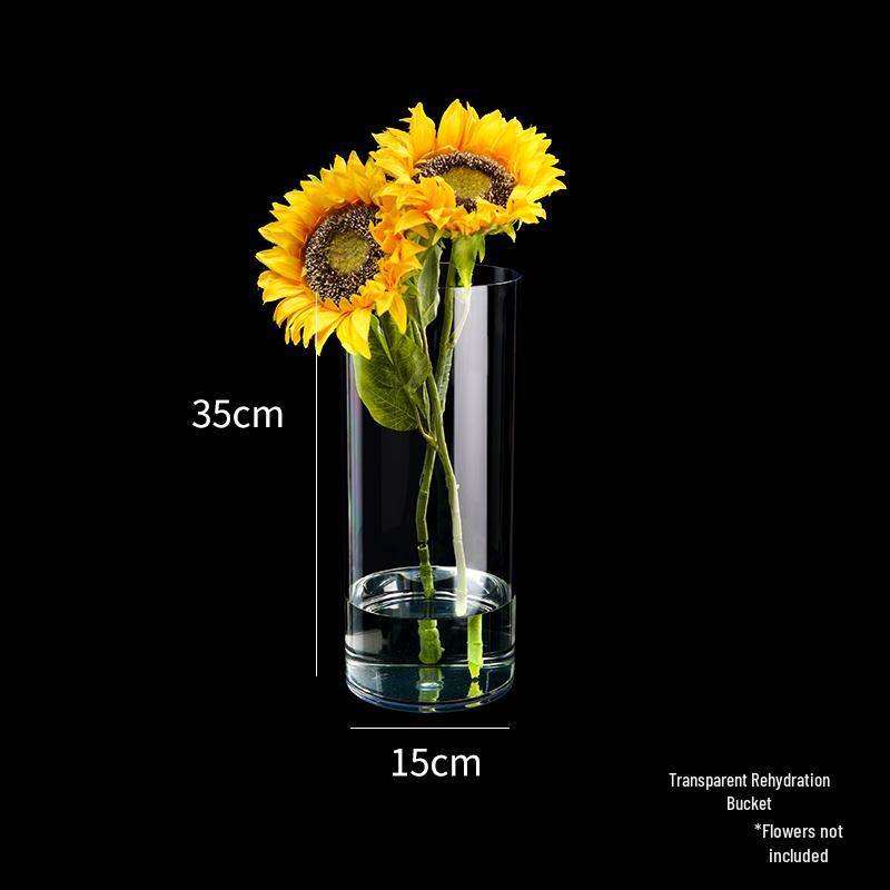 Secchiello Acrilico Risveglio di Fiori: Vaso quadrato grande trasparente per fiori freschi e composizioni