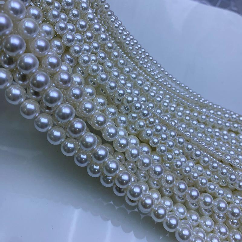 2-12mm Round Imitation Pearl Freshwater Shell Loose Spacer Beads for Jewelry Making DIY Necklace Bracelet Accessories