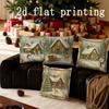 Home Decor Christmas Cottage Scenes Decorative Pillow Covers Pattern Cushion Cover Suitable for Sofa Bedroom Car Pillow Cover
