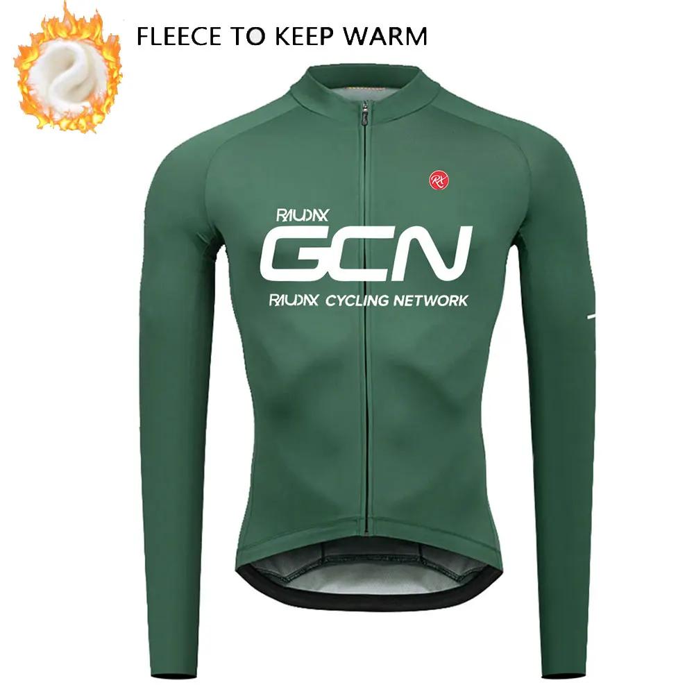 Bike Team  Winter Long Sleeves Cycling Clothing Men's Thermal Fleece Cycling Jersey Set Moutain Road Bike Uniform