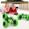 RC Stunt Car 360 Degree Rotation, 2.4GHz Double-sided Driving, Green/purple/blue, Kids Toy for Outdoor Play