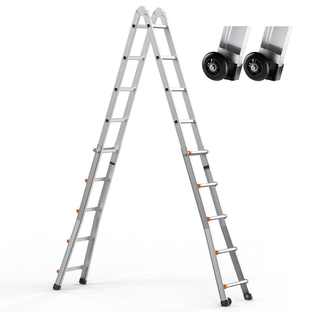 Telescoping Ladder A Frame 19 FT Extension Multi-Function for Homework