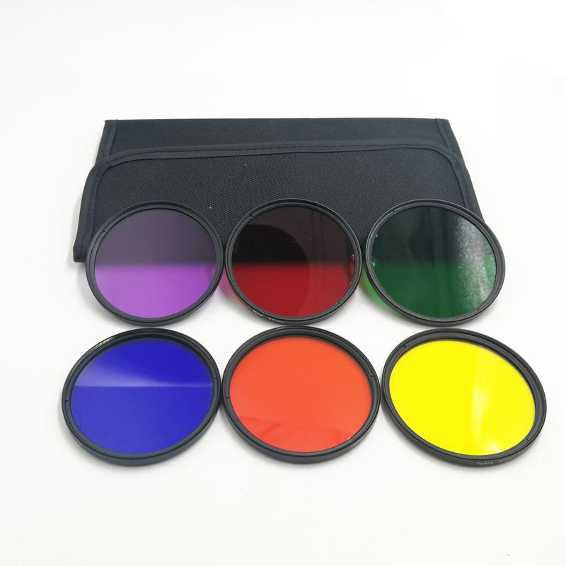 

6PCS 30/40.5/43/46/49/52/55/58/62/67/72/77/82mm Full Color Filters Set For Canon Sony Nikon Camera Lens Accessories with Bag 40.5mm
