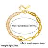 18K Gold Plated Padlock Baguette CZ Link Bracelet, Dainty Paperclip Chain Charm Bracelet for Women, Trendy Jewelry