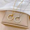Round Hook Full Drill Minimalist Furnace Real Gold Necklace Female Collarbone Chain Accessories