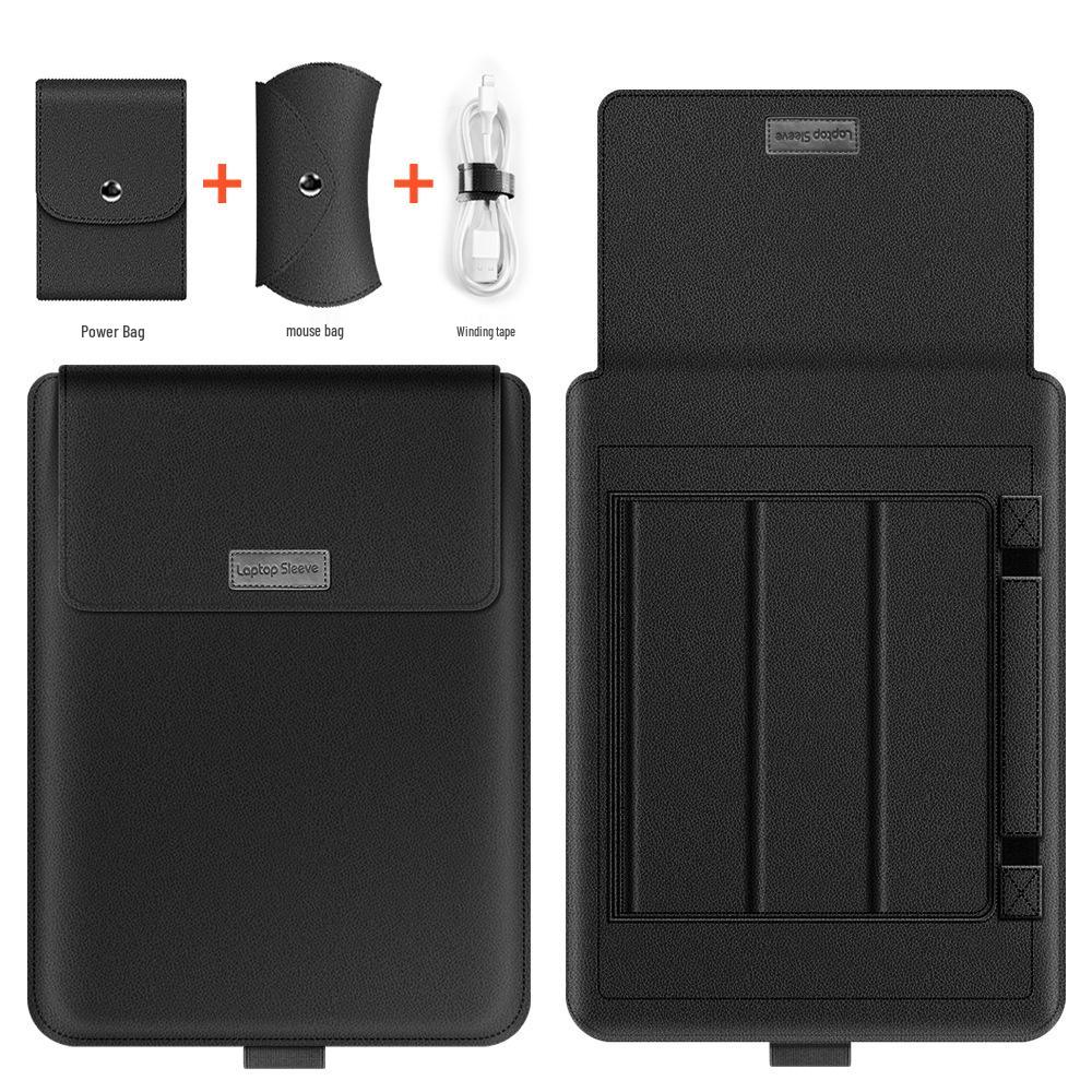 13-Inch PU Leather Laptop Stand and Protective Case with Heat Dissipation