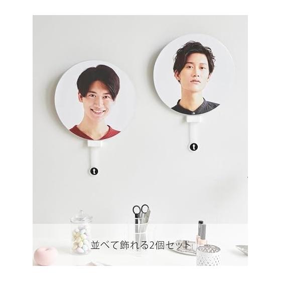 Yamazaki Jitsugyo [Gypsum Board Pin and Wood Screws Included] Wall Fan Holder, Suitable for Plaster Board Walls, White, Approx. W5.5 X D1.7 X H2.2cm