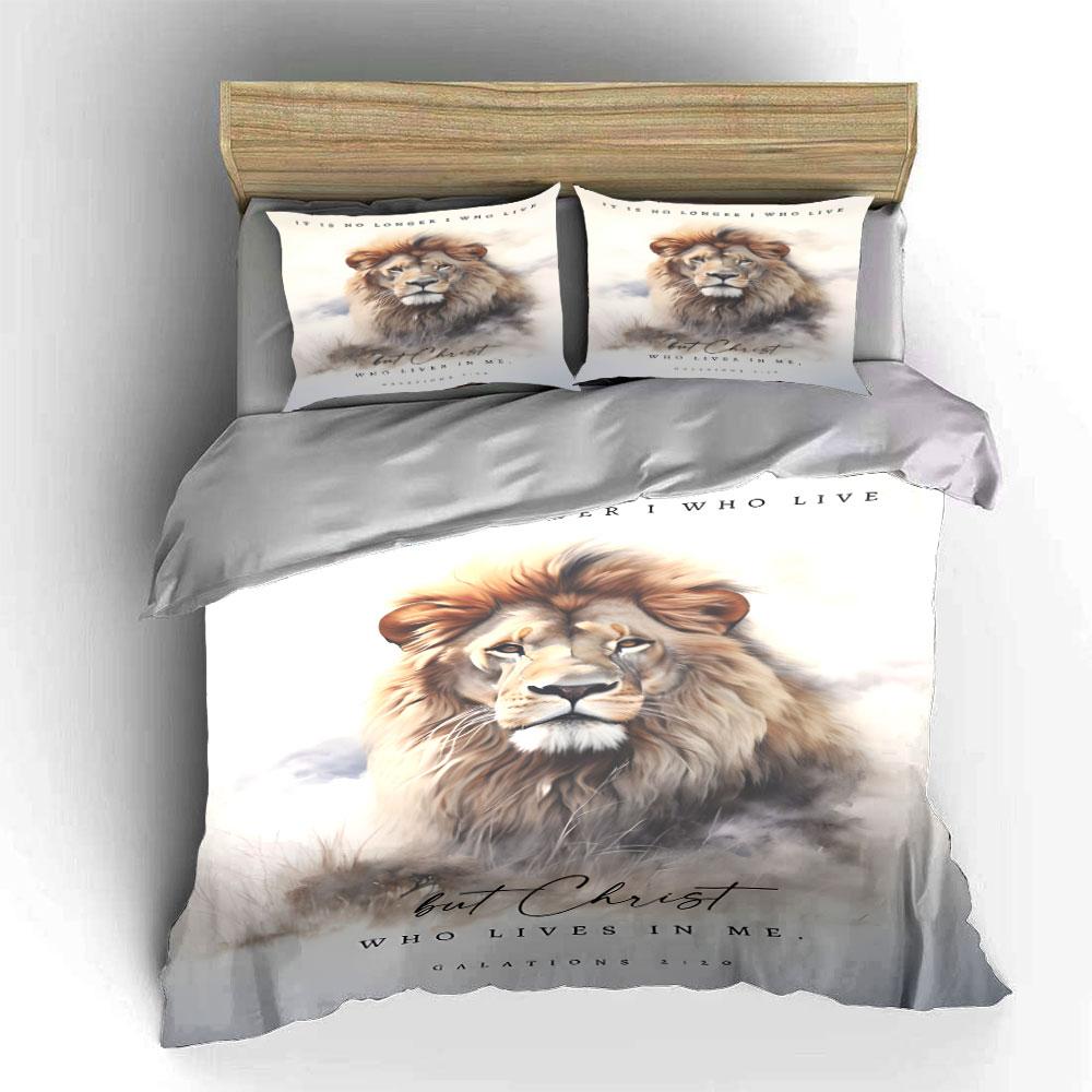 Majestic lion with text. Bedding sets Duvet cover sets Duvet covers Pillowcases(1 * Duvet Cover 2 * Pillowcases without duvet insert)