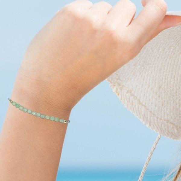 Bracciale da donna in vera perla di pietra naturale dell'Amazzonite