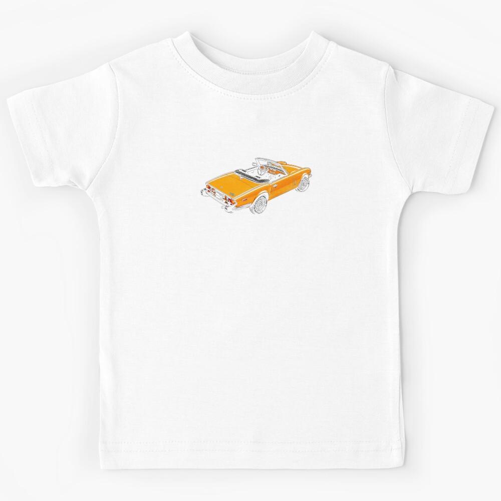 1975 Triumph Spitfire 1500 – Yellow British Roadster Convertible Art Kids T-Shirt 160