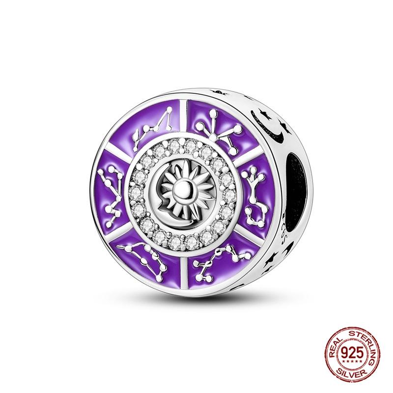 Copper Purple Series Pony Bear Butterfly Shape Charm Beads For 3Mm Original Bracelet Diy Women Jewelry Gift