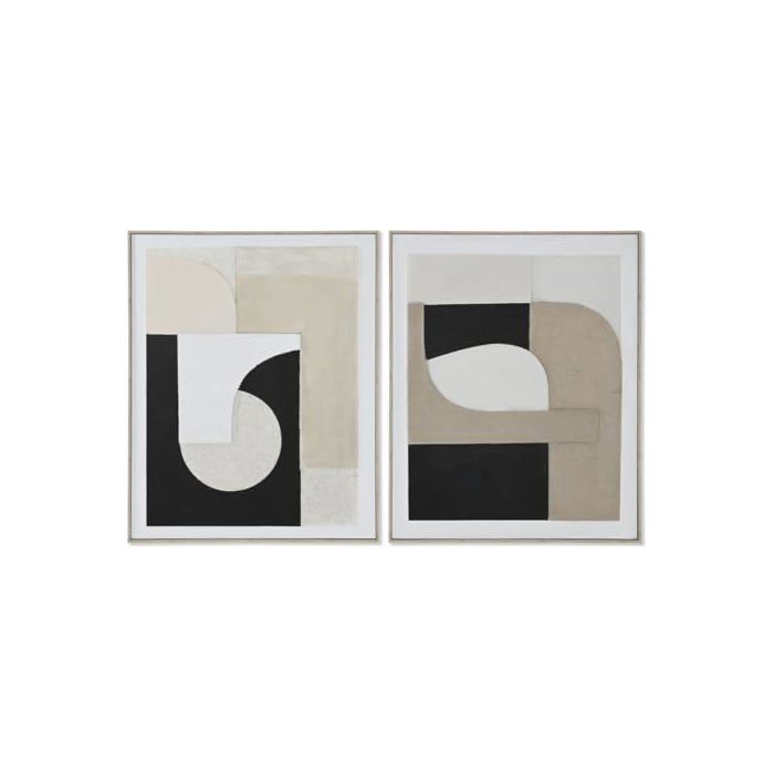 Tableau abstrait urbain - Home ESPRIT - Multicolore - 82x3,8x102 cm - Encadrée - Rectangulaire - Paysage - 2 unités