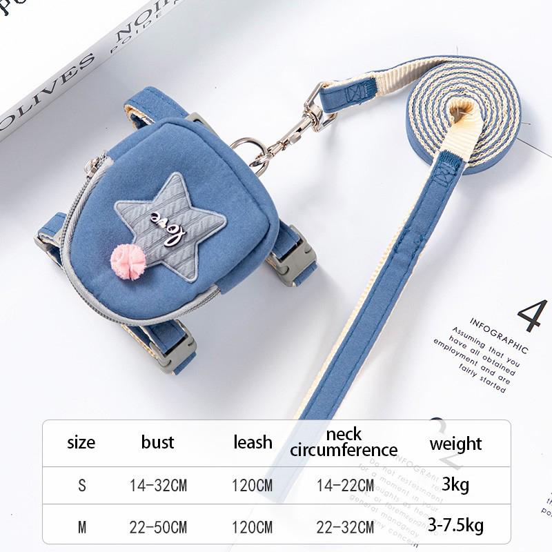 

Adjustable Dog Harness Backpack with Leash Anti Escape Vest for Small Medium Dogs Outdoor Walking Hiking Running Camping Gear S
