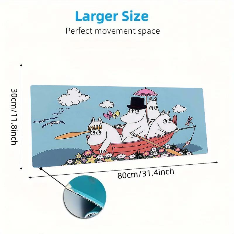 Moomin3 Print  Cushion Non-slip Laptop Tablet Big Mousepad XXL Mat Mini PC Playmat With Lock edge