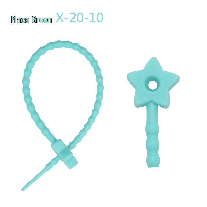 Multicolor TPR Silicone Zip Ties: Elastic Self-Locking, Reusable Cable Organizers & Keychain Pendants.