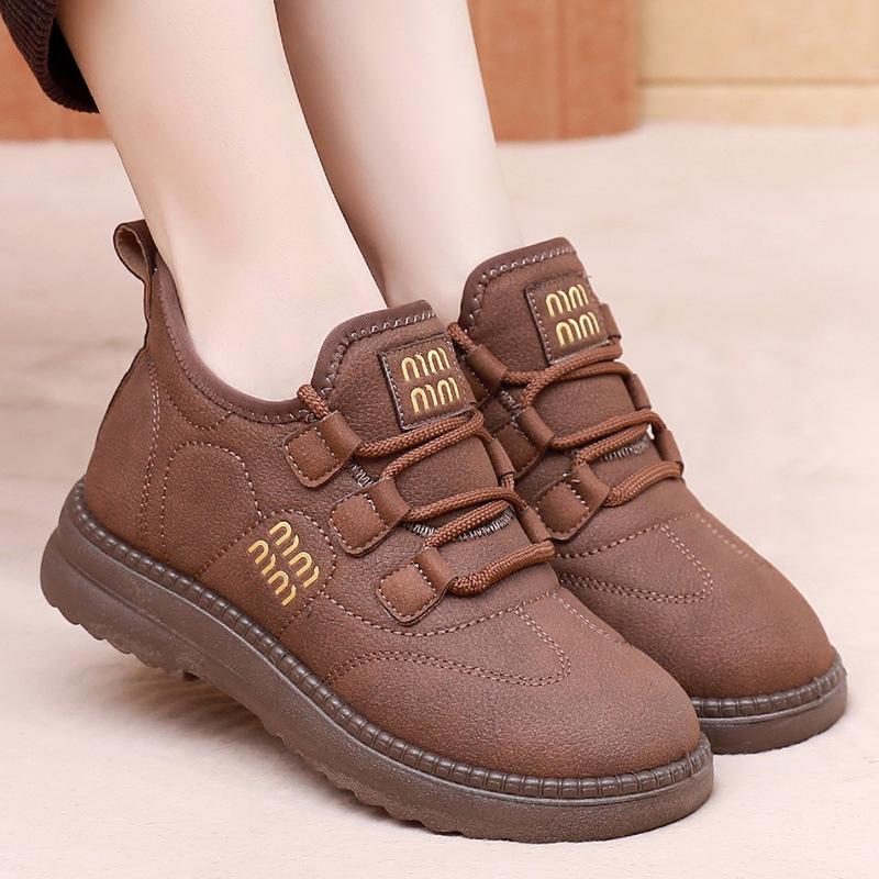 Schuhe Damen 2025 Winter neue Damen Baumwollstiefel Damenschuhe Samt Mutterschuhe lässig vielseitig warm Ein-Pedal