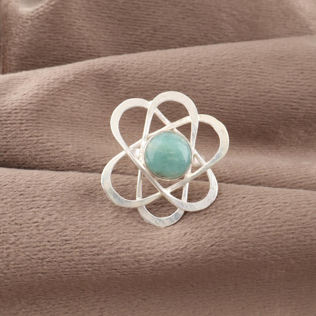Amazonite 925 Sterling Silver Ring, Top Quality Gemstone Ring, Handmade Ring Jewelry, For Anniversary Gift