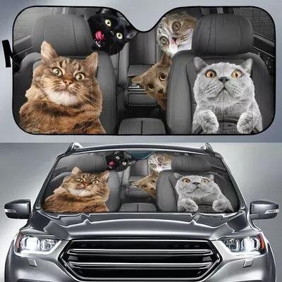 Car Visor Funny Selfie Cat Car Windshield Sun Visor Uv Protection