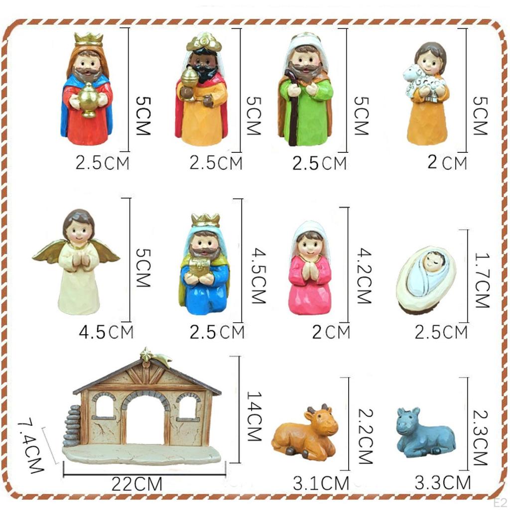 11Pcs Holy Family Decor Nativity Scene Set Christmas Decoration Desktop Ornament Traditional