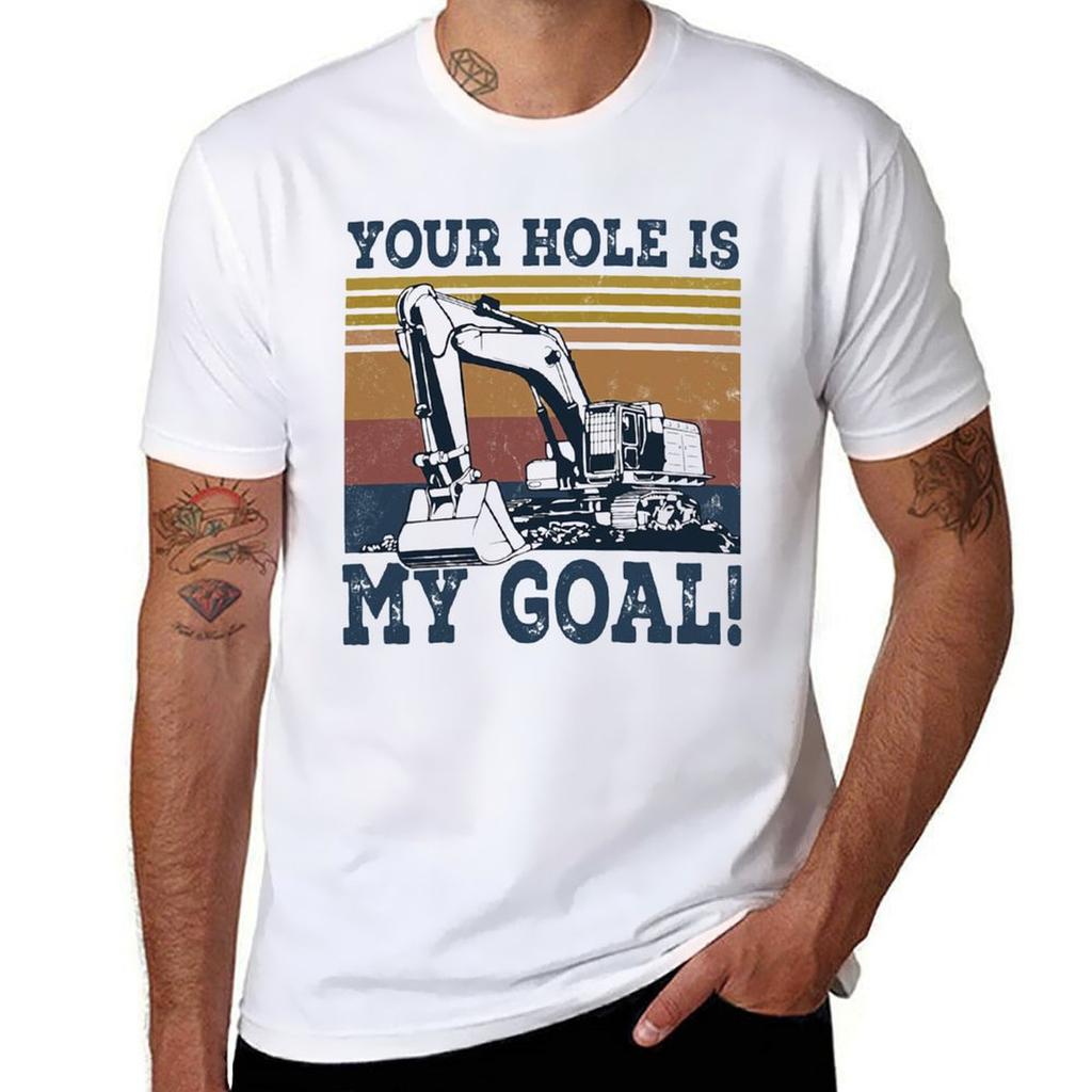 Your hole is my goal vintage TShirt Basic Casual Short Sleeve Cotton Shirt