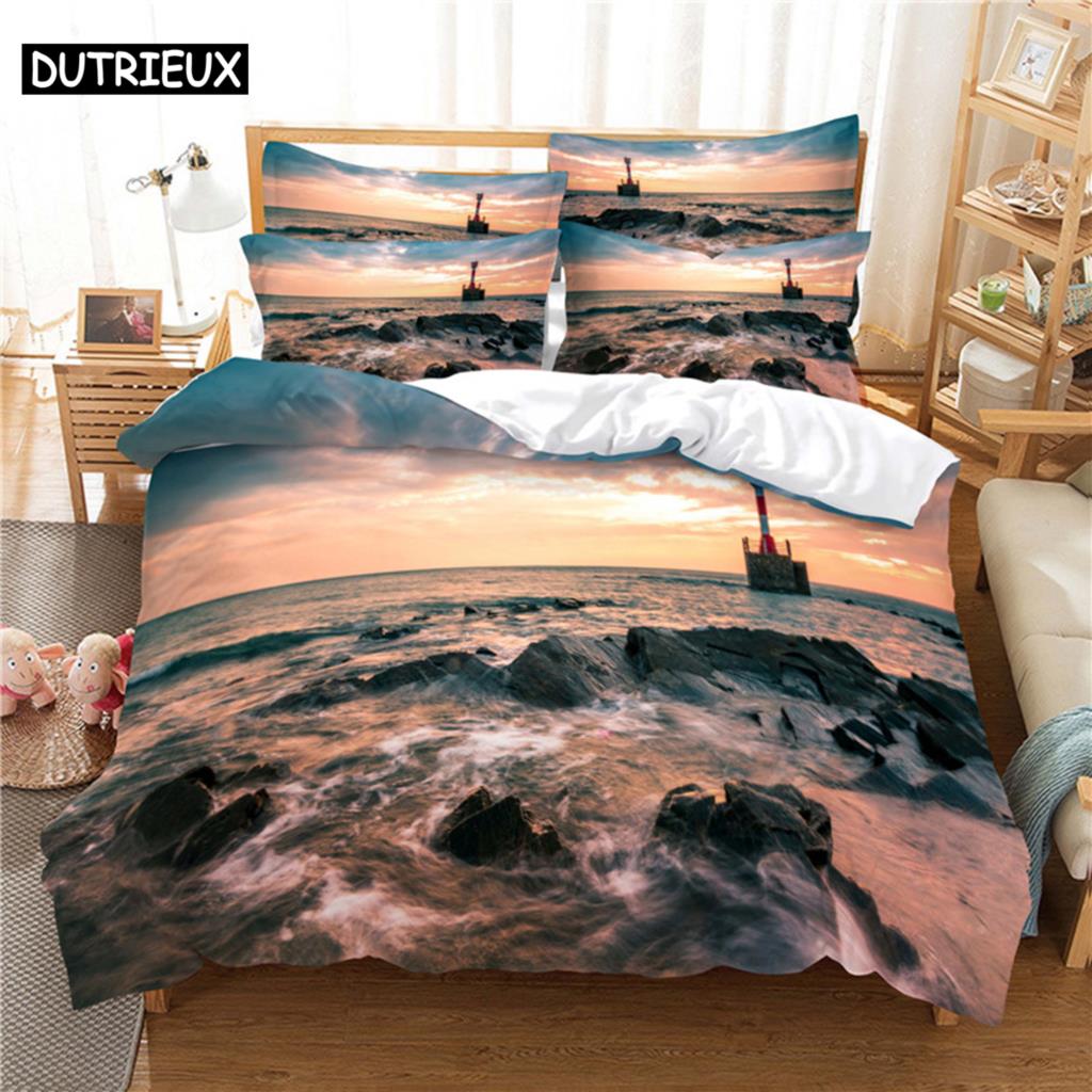 Comforter 3D Digital - Printed Beautiful Scenery - Themed Queen - Sized With Fashionable Design