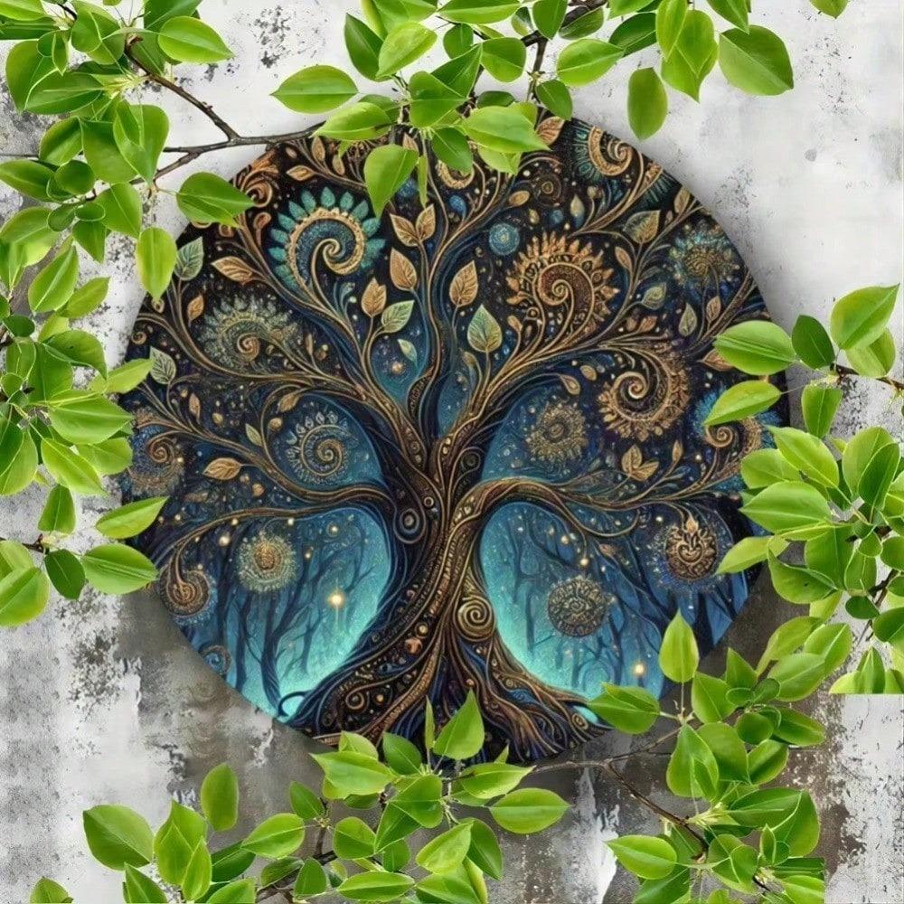 Tree of Life Metal Wall Art, 2D Iron Wall Sign for Home Office Decor, Living Room Bedroom Bathroom Kitchen Wall Decoration
