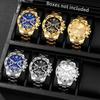Men's Steel Belt Watch Men's Premium Sense Large Dial Business Watch Automatic Glass Quartz Watch