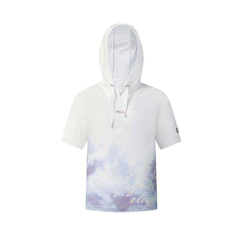 

New FILA Fitness T Shirt Women s Jade White A11W521109F-WT 165/84A/M