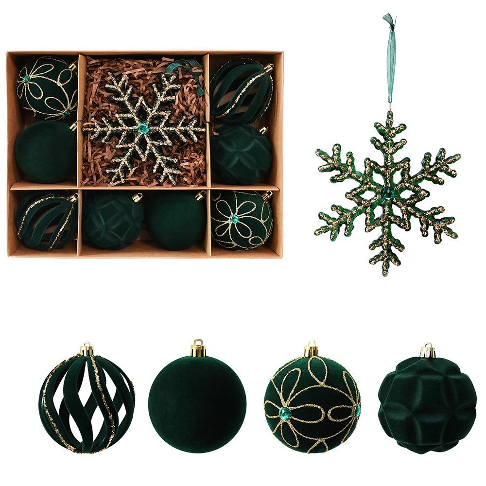 10Pcs Glitter Christmas Baubles Ornament Plastic Christmas Tree Decor Balls Party Decor